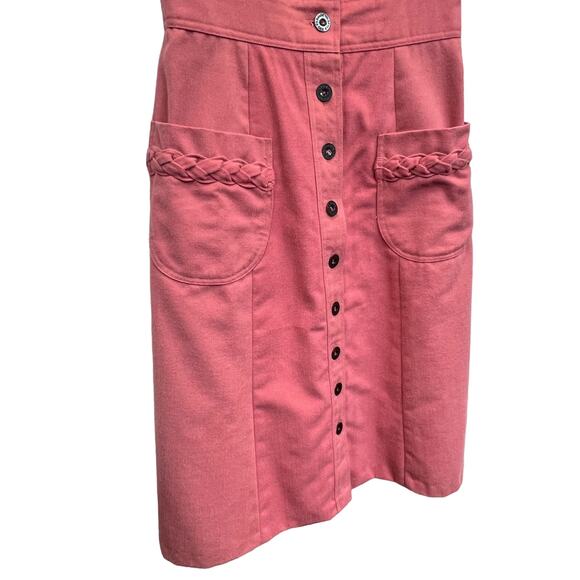 Vintage Jonathan Logan Sleeveless Button Down Dress Pink Sz 9/10 Retro Cottage - Picture 7 of 9